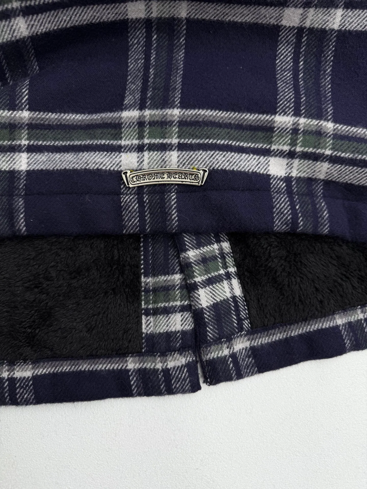P680 Chrome Hearts Chrome Hearts Plaid Velvet Shirt Jacket S/M/L/XL